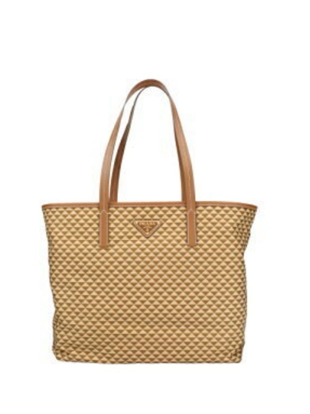 Prada Quilted Tan Tote with Leather Straps